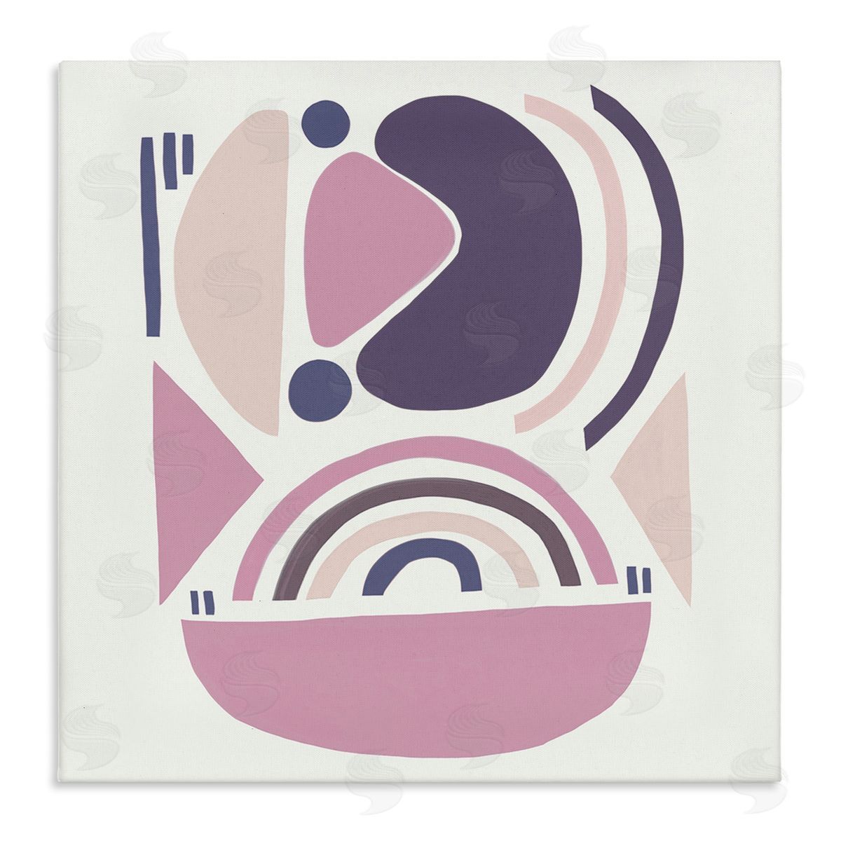 Leah Straatsma Playful Abstract Organic Shapes Purple Pink Canvas Wall Art