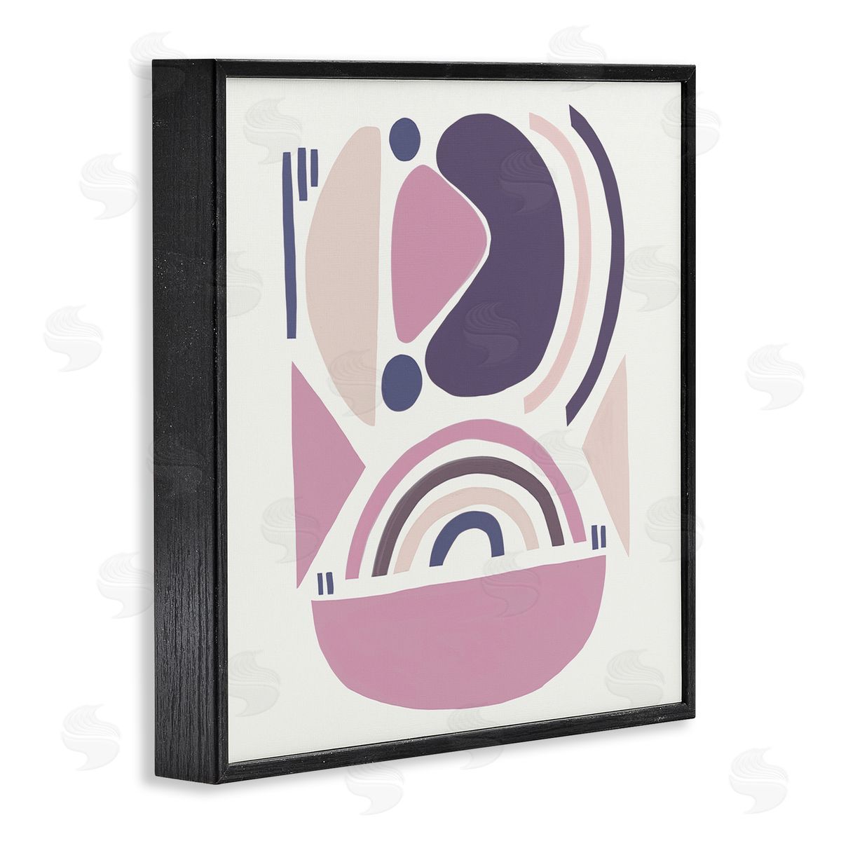 Leah Straatsma Playful Abstract Organic Shapes Purple Pink Black Framed Giclee Wall Art