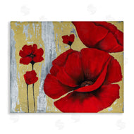 Vahan Alaverdyan | Rustic Red Poppy Florals Grey Gold