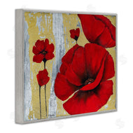 Vahan Alaverdyan | Rustic Red Poppy Florals Grey Gold