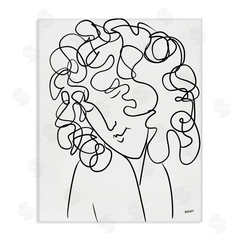 Patti Mann | Minimal Female Linework Curly Hair