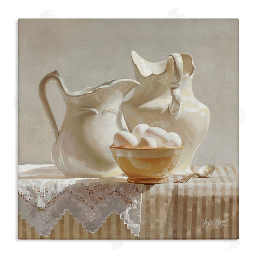 Heide Presse | Country White Pitchers Farm Table Still Life
