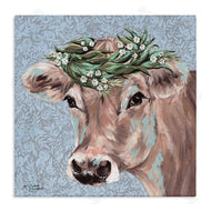 Michele Norman | Charming Rural Cow Portrait Floral Crown