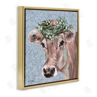 Michele Norman | Charming Rural Cow Portrait Floral Crown