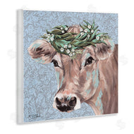 Michele Norman | Charming Rural Cow Portrait Floral Crown