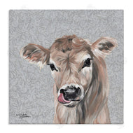 Michele Norman | Young Calf Portrait on Floral