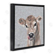 Michele Norman | Young Calf Portrait on Floral