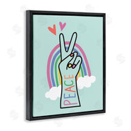 Nina Seven | Peace Love Rainbow Turquoise Hand Sign