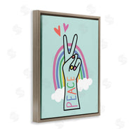 Nina Seven | Peace Love Rainbow Turquoise Hand Sign