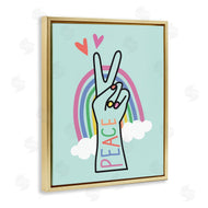Nina Seven | Peace Love Rainbow Turquoise Hand Sign