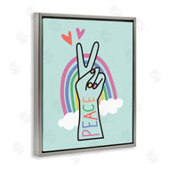 Nina Seven | Peace Love Rainbow Turquoise Hand Sign