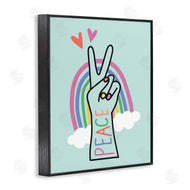 Nina Seven | Peace Love Rainbow Turquoise Hand Sign