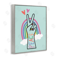 Nina Seven | Peace Love Rainbow Turquoise Hand Sign