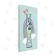 Nina Seven | Peace Love Rainbow Turquoise Hand Sign