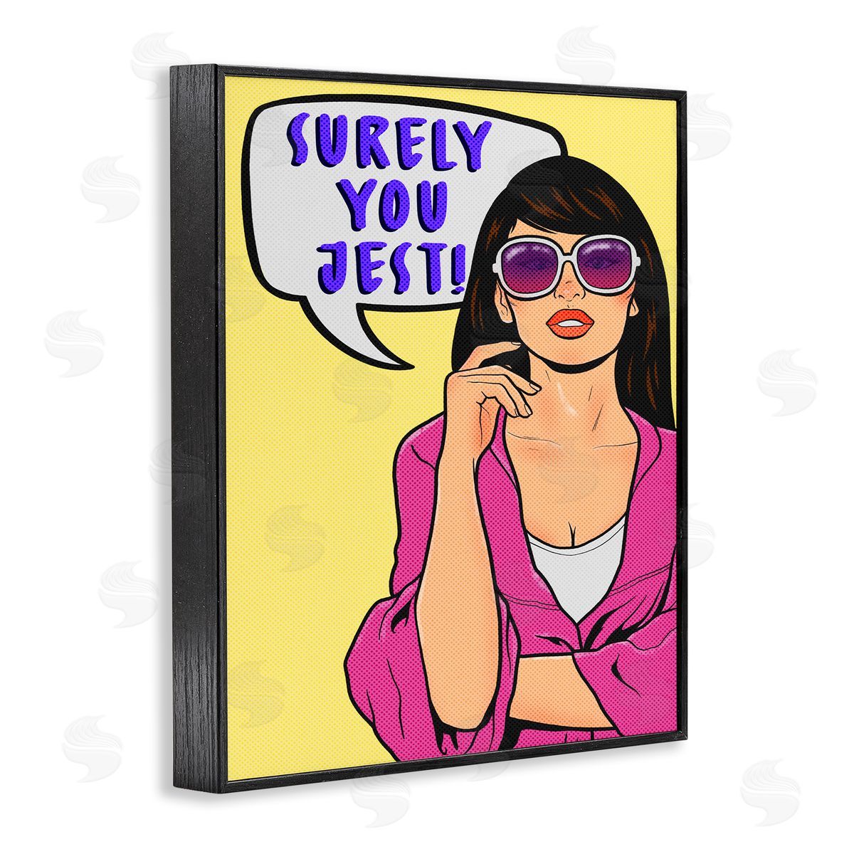 Marcus Prime Surely You Jest Female Pop Art Black Framed Giclee Wall Art
