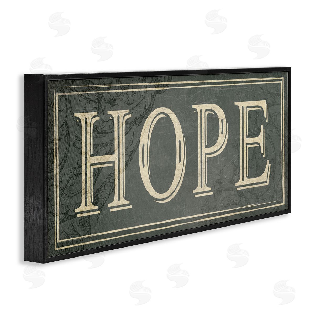 Milli Villa Elegant Hope Green Vine Details Black Framed Giclee Wall Art