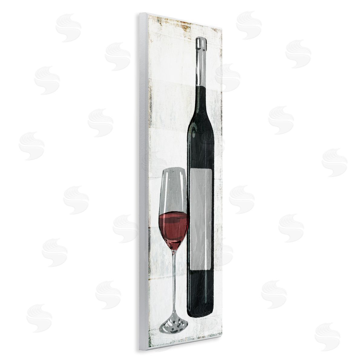 Milli Villa Rustic Red Wine Glass Distressed Wall Plaque Art