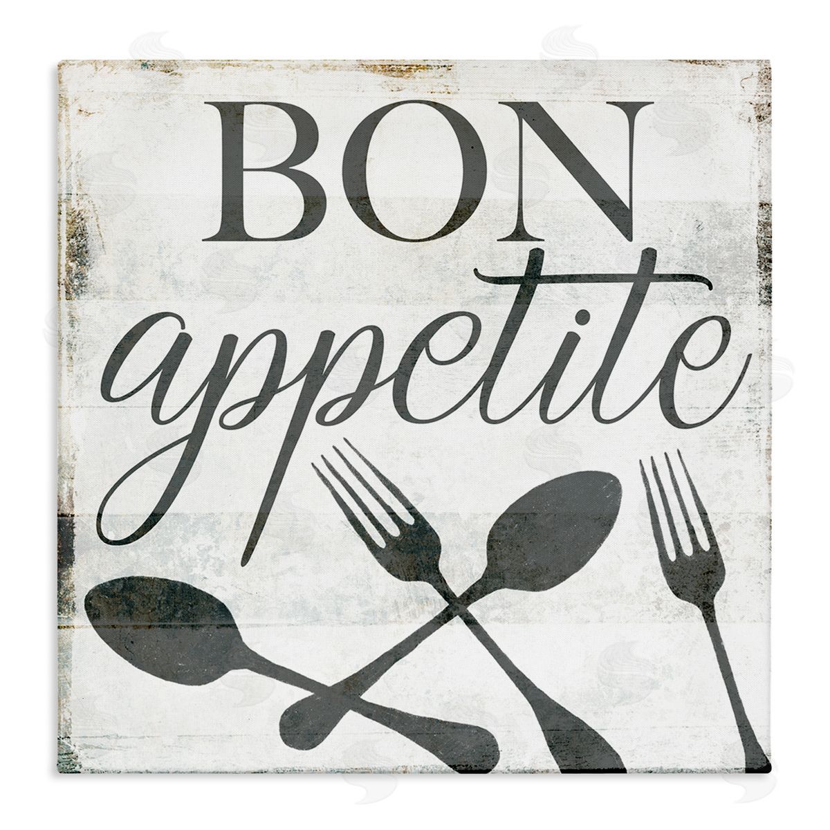 Milli Villa Bon Appetite Rustic Fork Spoon Canvas Wall Art