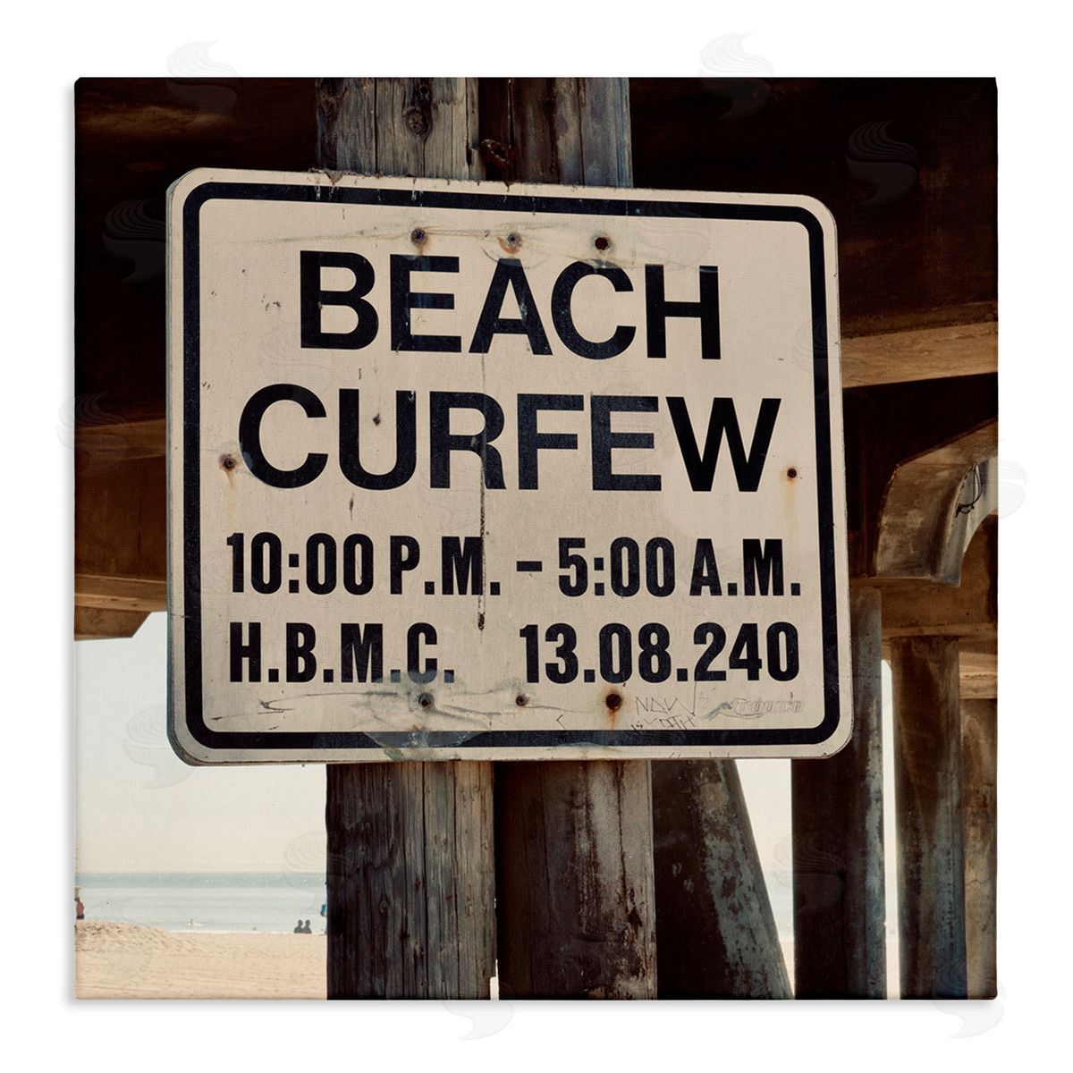 Ashley Singleton Beach Wharf Curfew Photograph Canvas Wall Art