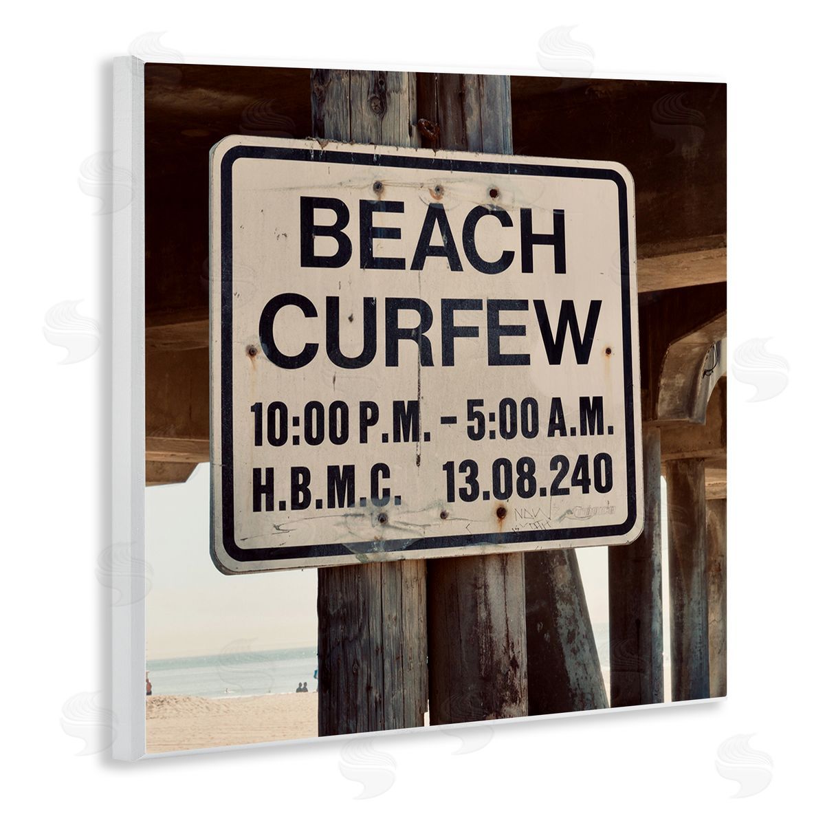 Ashley Singleton Beach Wharf Curfew Photograph Wall Plaque Art
