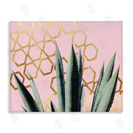 Stupell Studio | Cactus Leaves Pink Geometric Pattern