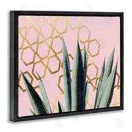 Stupell Studio | Cactus Leaves Pink Geometric Pattern