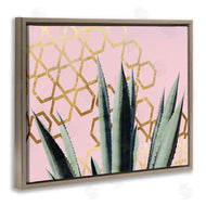 Stupell Studio | Cactus Leaves Pink Geometric Pattern