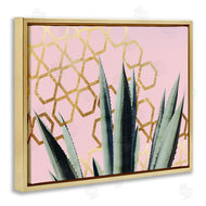Stupell Studio | Cactus Leaves Pink Geometric Pattern