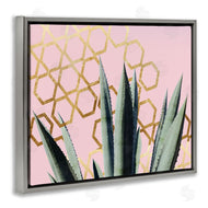 Stupell Studio | Cactus Leaves Pink Geometric Pattern