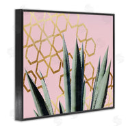 Stupell Studio | Cactus Leaves Pink Geometric Pattern
