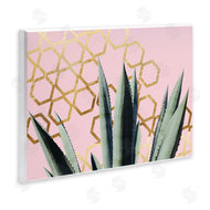 Stupell Studio | Cactus Leaves Pink Geometric Pattern