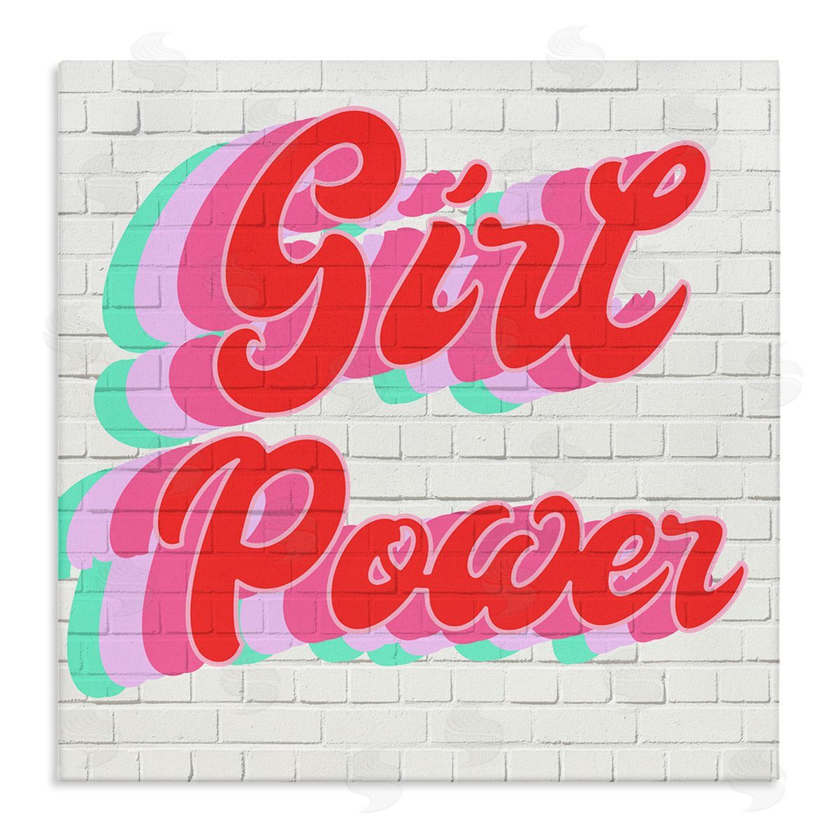 Stupell Studio Girl Power Color Pop Bricks Canvas Wall Art