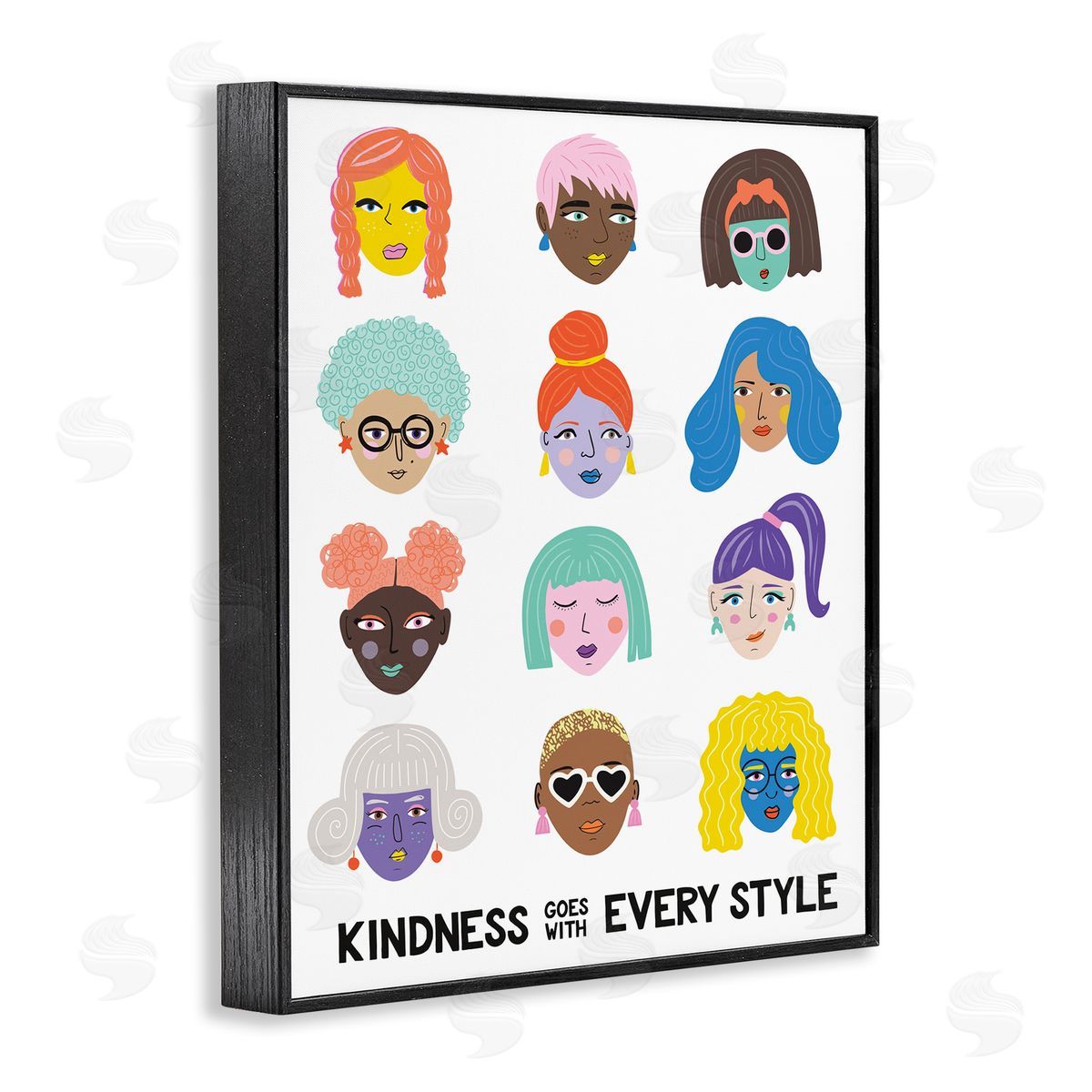 Nadia Hassan Kindness Every Style Inclusive Female Portraits Black Framed Giclee Wall Art