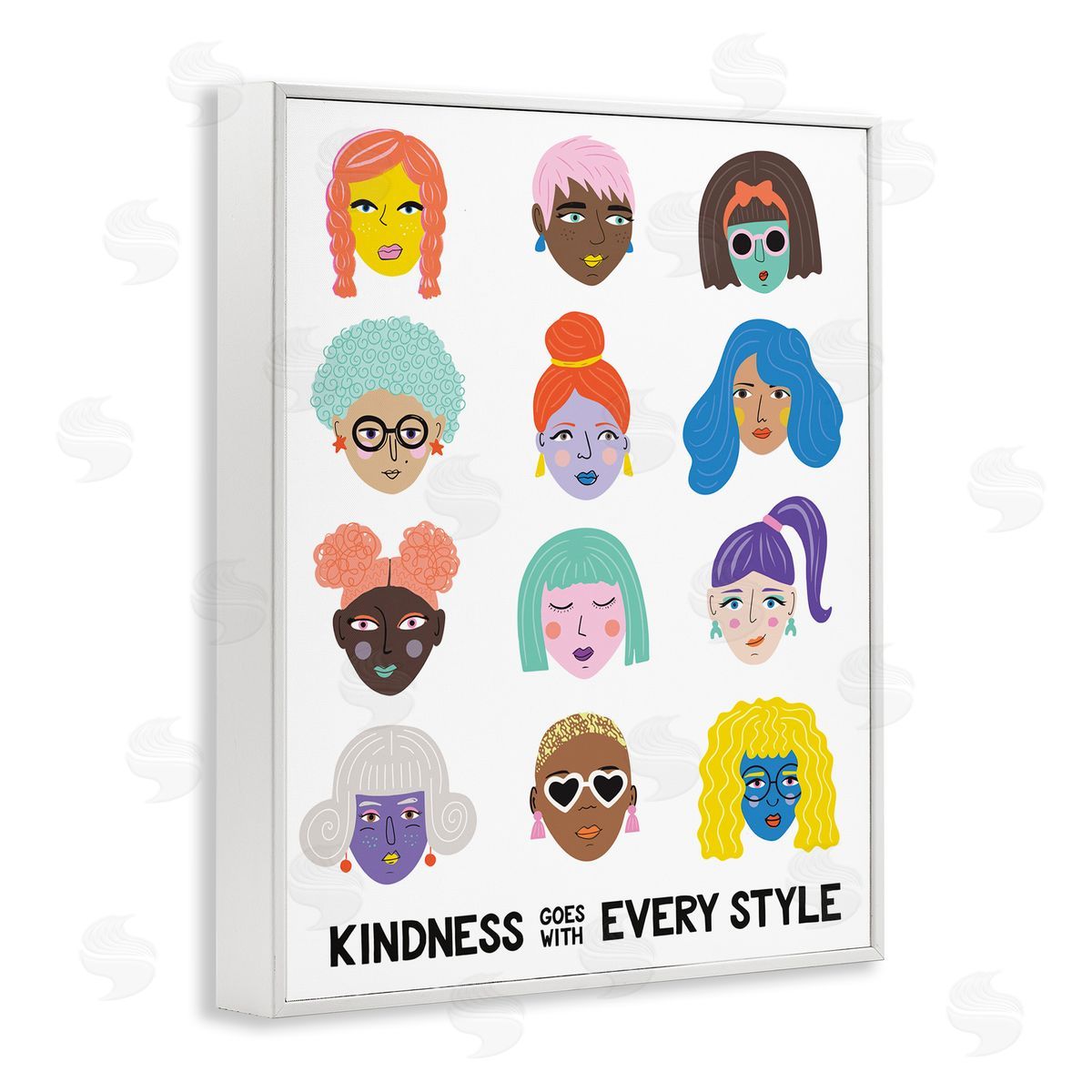 Nadia Hassan Kindness Every Style Inclusive Female Portraits White Framed Giclee Wall Art