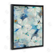 Liz Jardine | White Flowers Abstract Blue Detailing
