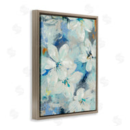 Liz Jardine | White Flowers Abstract Blue Detailing