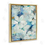 Liz Jardine | White Flowers Abstract Blue Detailing
