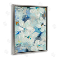 Liz Jardine | White Flowers Abstract Blue Detailing