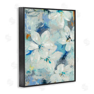 Liz Jardine | White Flowers Abstract Blue Detailing