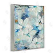 Liz Jardine | White Flowers Abstract Blue Detailing