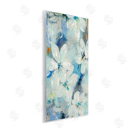 Liz Jardine | White Flowers Abstract Blue Detailing