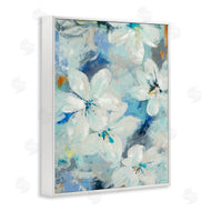 Liz Jardine | White Flowers Abstract Blue Detailing