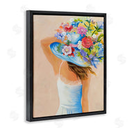 Liz Jardine | Girl Holding Floral Bouquet Brimmed Hat