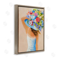 Liz Jardine | Girl Holding Floral Bouquet Brimmed Hat