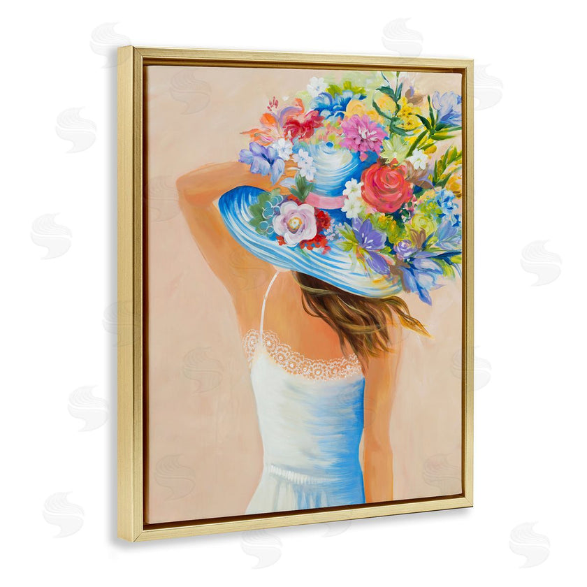Liz Jardine | Girl Holding Floral Bouquet Brimmed Hat