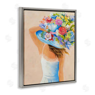 Liz Jardine | Girl Holding Floral Bouquet Brimmed Hat