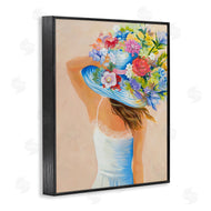 Liz Jardine | Girl Holding Floral Bouquet Brimmed Hat