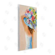 Liz Jardine | Girl Holding Floral Bouquet Brimmed Hat