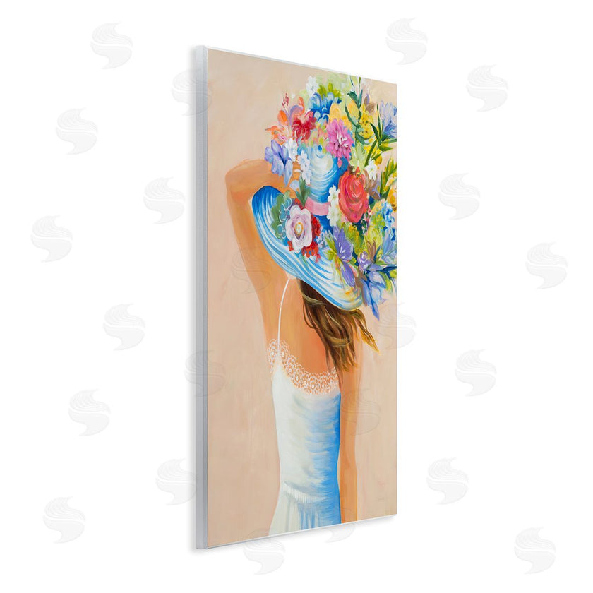Liz Jardine | Girl Holding Floral Bouquet Brimmed Hat