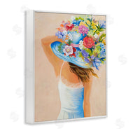 Liz Jardine | Girl Holding Floral Bouquet Brimmed Hat